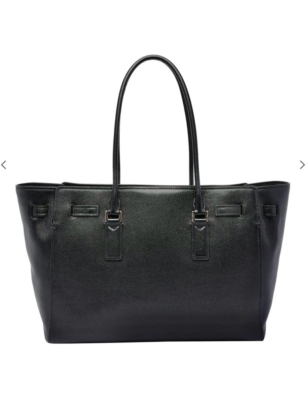 Michael Kors Black Leather Tote with Gold Accent Lock - Picture 14 of 16